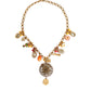 Dolce & Gabbana Gold Tone Brass Chain Embellished Statement Necklace