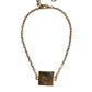 Dolce & Gabbana Gold Brass Chain Logo Sicily Pendant Bracelet