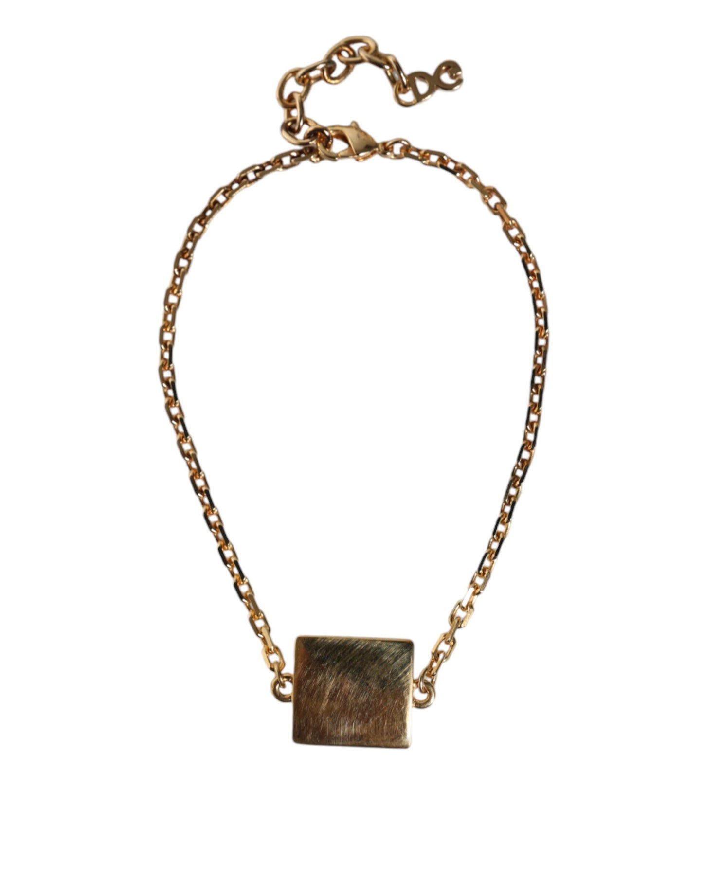 Dolce & Gabbana Gold Brass Chain Logo Sicily Pendant Bracelet