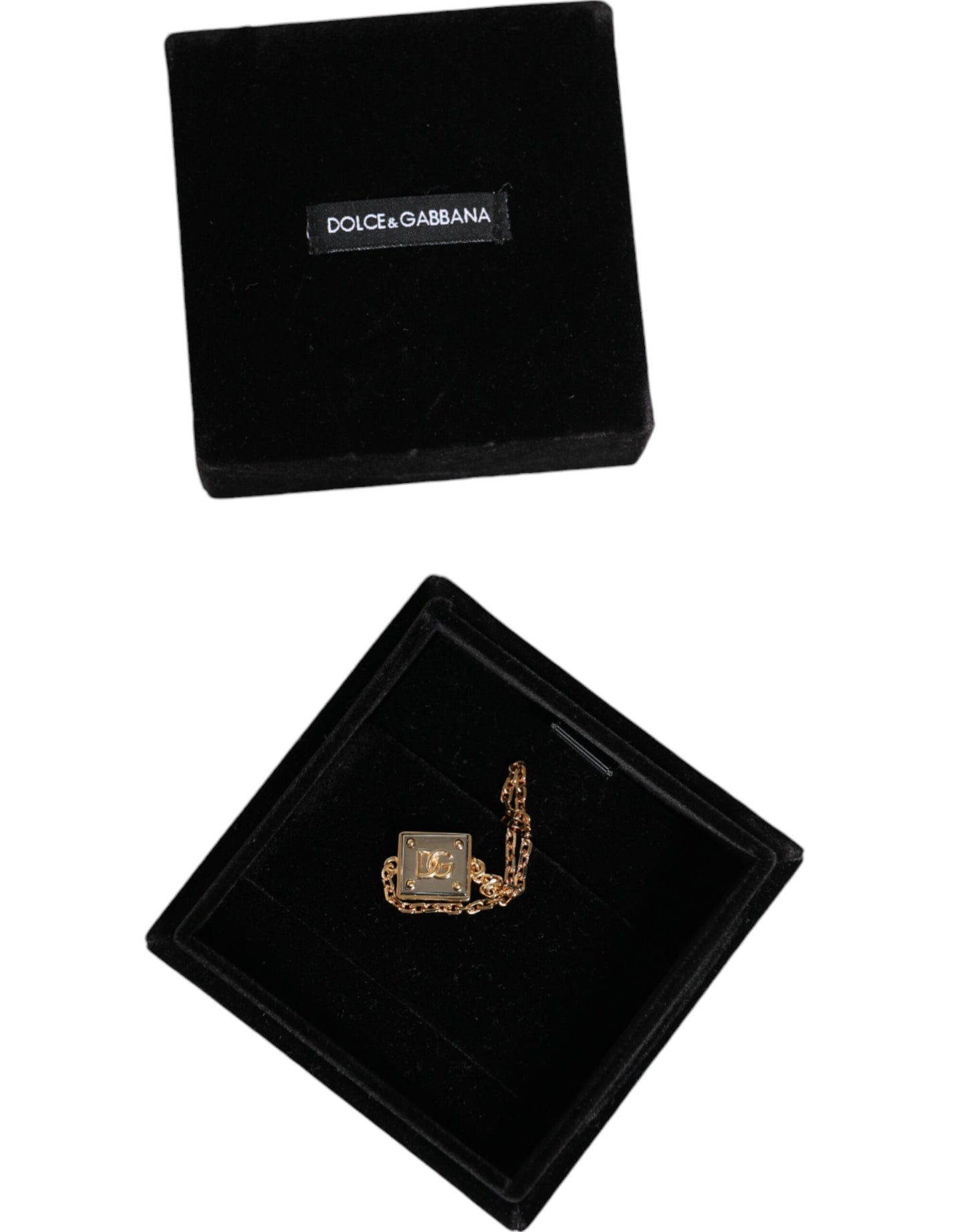 Dolce & Gabbana Gold Brass Chain Logo Sicily Pendant Bracelet