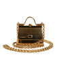 Dolce & Gabbana Gold Brass Chain Sicily Micro Bag Pendant Necklace