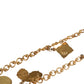 Dolce & Gabbana Gold Tone Brass Chain Religious Cross Pendant Necklace