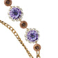 Dolce & Gabbana Gold Tone Floral Crystals Embellished Layered Necklace