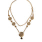 Dolce & Gabbana Gold Tone Floral Crystals Embellished Layered Necklace