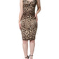 Dolce & Gabbana Brown Silk Leopard Print Knee Length Dress