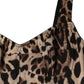 Dolce & Gabbana Brown Silk Leopard Print Knee Length Dress