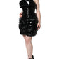 Dolce & Gabbana Black Polyester Ruched Coated Mini Dress