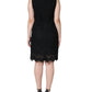 Dolce & Gabbana Black Floral Lace Sheath Sleeveless Mini Dress