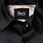 Dolce & Gabbana Black Polyester Organza Belted Coat Jacket