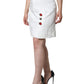 Dolce & Gabbana White Floral Brocade Embellished Mini Skirt