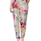 Dolce & Gabbana Beige Floral Jacquard High Waist Tapered Pants