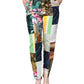 Dolce & Gabbana Multicolor Patchwork Jacquard High Waist Pants