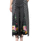 Dolce & Gabbana Black Patchwork High Waist Wide Leg Pants