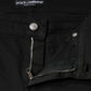 Dolce & Gabbana Black Cotton Mid Waist Skinny Denim Jeans