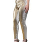 Dolce & Gabbana Metallic Gold High Waist Skinny Pants