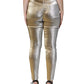 Dolce & Gabbana Metallic Gold High Waist Skinny Pants