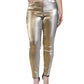 Dolce & Gabbana Metallic Gold High Waist Skinny Pants