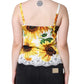 Dolce & Gabbana White Silk Sunflower Lace Sleeveless Tank Top