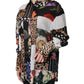 Dolce & Gabbana Multicolor Patchwork Silk Collared Blouse Top