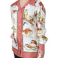 Dolce & Gabbana Multicolor Bread Print Collared Blouse Top