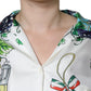 Dolce & Gabbana Multicolor Silk Wine Print Shirt Polo Top