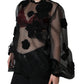 Dolce & Gabbana Black Nylon Mesh Transparent Floral Blouse