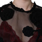 Dolce & Gabbana Black Nylon Mesh Transparent Floral Blouse