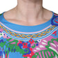 Dolce & Gabbana Multicolor Floral Charmeuse Kimono Sleeve Tunic Top