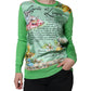 Dolce & Gabbana Green Silk Granita Al Limone Long Sleeves Sweater