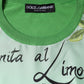 Dolce & Gabbana Green Silk Granita Al Limone Long Sleeves Sweater