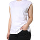 Dolce & Gabbana White Cotton Sleeveless Crew Neck T-shirt