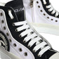 Dolce & Gabbana White Black Canvas Logo Mid Top Sneakers Shoes