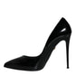 Dolce & Gabbana Black Patent Leather KATE Heels Pumps Shoes