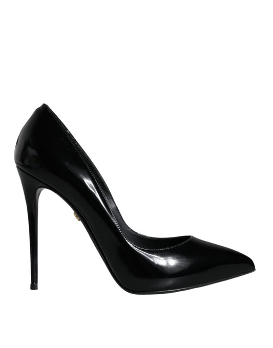 Dolce & Gabbana Black Patent Leather KATE Heels Pumps Shoes