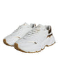 Dolce & Gabbana White Gold DAYMASTER Leather Sneakers Shoes