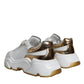 Dolce & Gabbana White Gold DAYMASTER Leather Sneakers Shoes