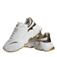 Dolce & Gabbana White Gold DAYMASTER Leather Sneakers Shoes