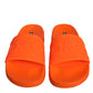 Dolce & Gabbana Orange Rubber Slides Sandals Beachwear Shoes