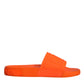 Dolce & Gabbana Orange Rubber Slides Sandals Beachwear Shoes