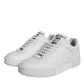 Dolce & Gabbana White Calfskin Leather Miami Low Top Sneakers Shoes