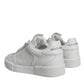 Dolce & Gabbana White Calfskin Leather Miami Low Top Sneakers Shoes