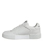 Dolce & Gabbana White Calfskin Leather Miami Low Top Sneakers Shoes