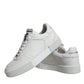 Dolce & Gabbana White Calfskin Leather Miami Low Top Sneakers Shoes