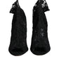 Dolce & Gabbana Black Stretch Taormina Lace Boots Shoes