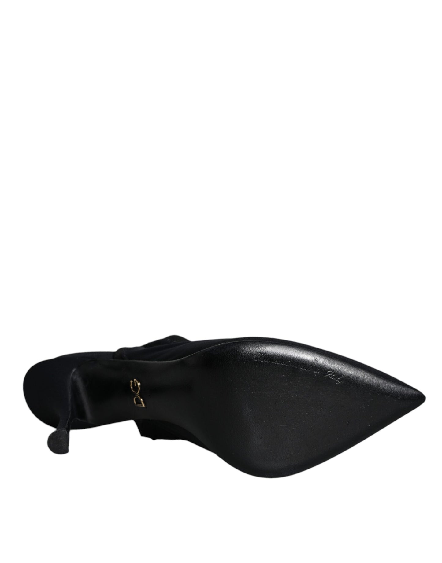 Dolce & Gabbana Black Jersey Stretch Heels Slingback Shoes