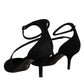 Dolce & Gabbana Black Suede Ankle Strap Pumps Heels Shoes