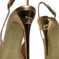 Dolce & Gabbana Gold Patent Leather Heels Slingback Shoes