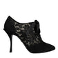 Dolce & Gabbana Black Taormina Lace Up Stretch Heels Shoes