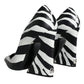 Dolce & Gabbana White Black Zebra Leather Heels Pumps Shoes