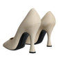 Dolce & Gabbana Beige Suede Leather High Heels Pumps Shoes